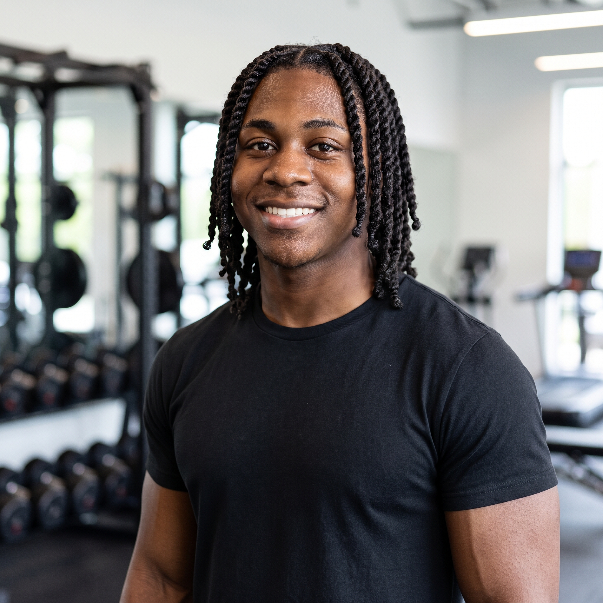 Jay, your personal trainer, smiling in the gym